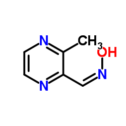 (Z)-N-Hydroxy-1-(3-methyl-2-pyrazinyl)methanimine structure