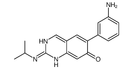 6-(3-aminophenyl)-2-(propan-2-ylamino)-1H-quinazolin-7-one结构式