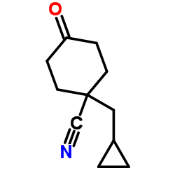 1-(Cyclopropylmethyl)-4-oxocyclohexanecarbonitrile结构式