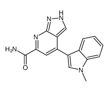 4-(1-methylindol-3-yl)-1H-pyrazolo[3,4-b]pyridine-6-carboxamide Structure