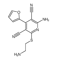 2-amino-6-(2-aminoethylsulfanyl)-4-(furan-2-yl)pyridine-3,5-dicarbonitrile Structure