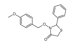 3-[(4-methoxyphenyl)methoxy]-2-phenyl-1,3-thiazolidin-4-one结构式