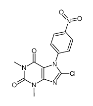 8-chloro-1,3-dimethyl-7-(4-nitro-phenyl)-3,7-dihydro-purine-2,6-dione Structure
