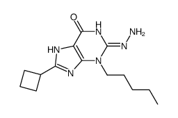 (2E)-8-cyclobutyl-3-pentyl-3,7-dihydro-1H-purine-2,6-dione 2-hydrazone结构式