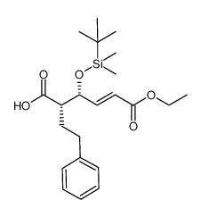 (2E,4R,5S)-4-tert-butyldimethylsilanyloxy-5-phenethylhex-2-enedioic acid 1-ethyl ester Structure