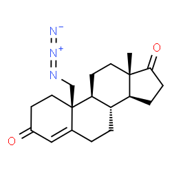 (8S,9S,10S,13S,14S)-10-(azidomethyl)-13-methyl-2,6,7,8,9,11,12,14,15,1 6-decahydro-1H-cyclopenta[a]phenanthrene-3,17-dione结构式