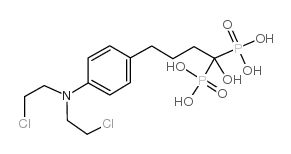 4-(4-(bis(2-chloroethyl)amino)phenyl)-1-hydroxybutane-1,1-bisphosphonic acid structure