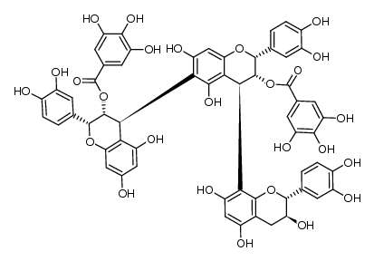 3-O-galloylepicatechin-(4β-6)-3-O-galloylepicatechin-(4β-8)-catechin Structure