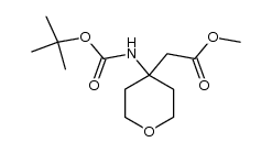 methyl 2-(4-(tert-butoxycarbonylamino)tetrahydro-2H-pyran-4-yl)acetate结构式