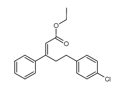 ethyl 5-(4-chlorophenyl)-3-phenylpent-2-enoate结构式