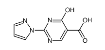 4-hydroxy-2-(1H-pyrazol-1-yl)pyrimidine-5-carboxylic acid结构式