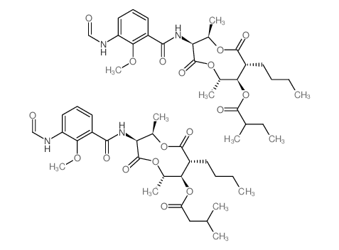 [(2R,3S,6S,7R,8R)-8-butyl-3-[(3-formamido-2-methoxybenzoyl)amino]-2,6-dimethyl-4,9-dioxo-1,5-dioxonan-7-yl] 2-methylbutanoate,[(2R,3S,6S,7R,8R)-8-butyl-3-[(3-formamido-2-methoxybenzoyl)amino]-2,6-dimethyl-4,9-dioxo-1,5-dioxonan-7-yl] 3-methylbutanoate结构式