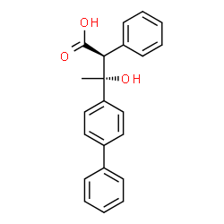 beta-Hydroxy-beta-methyl-alpha-phenyl-(1,1'-biphenyl)-4-propanoic acid, (R',S')-(-)-结构式