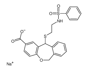 sodium,11-[2-(benzenesulfonamido)ethylsulfanyl]-6,11-dihydrobenzo[c][1]benzoxepine-2-carboxylate Structure