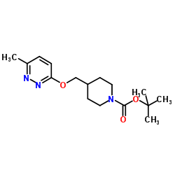 2-Methyl-2-propanyl 4-{[(6-methyl-3-pyridazinyl)oxy]methyl}-1-piperidinecarboxylate结构式