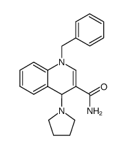 1-benzyl-4-(pyrrolidin-1-yl)-1,4-dihydroquinoline-3-carboxamide结构式