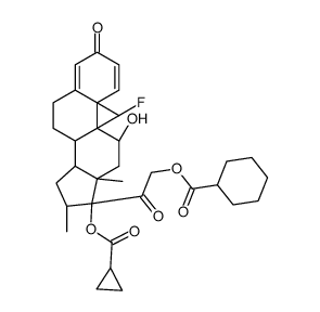 [2-[(8S,9R,10S,11S,13S,14S,16R,17R)-17-(cyclopropanecarbonyloxy)-9-fluoro-11-hydroxy-10,13,16-trimethyl-3-oxo-6,7,8,11,12,14,15,16-octahydrocyclopenta[a]phenanthren-17-yl]-2-oxoethyl] cyclohexanecarboxylate结构式