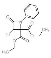 2,2-Azetidinedicarboxylicacid, 3-chloro-4-oxo-1-phenyl-, 2,2-diethyl ester结构式