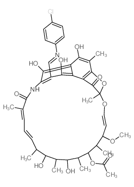 3-[(4-chloro-phenylimino)-methyl]-rifamycin结构式