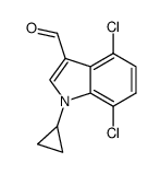 4,7-dichloro-1-(cyclopropanyl)-1H-indole-3-carboxaldehyde Structure