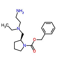 Benzyl (2S)-2-{[(2-aminoethyl)(ethyl)amino]methyl}-1-pyrrolidinecarboxylate Structure