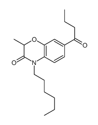 7-butanoyl-4-hexyl-2-methyl-1,4-benzoxazin-3-one Structure