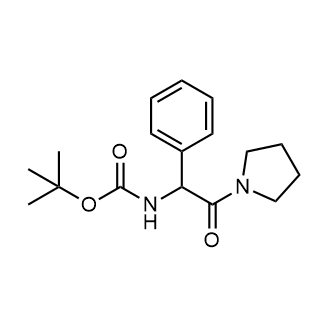 tert-Butyl N-(2-oxo-1-phenyl-2-pyrrolidin-1-ylethyl)carbamate Structure