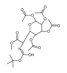 methyl (2S)-2-[(2-methylpropan-2-yl)oxycarbonylamino]-2-[(2R,3R,4R,5R,6S)-3,4,5,6-tetraacetyloxyoxan-2-yl]acetate Structure