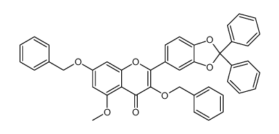 3,7-bis(benzyloxy)-2-(2,2-diphenylbenzo[d][1,3]dioxol-5-yl)-5-methoxy-4H-chromen-4-one结构式