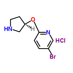 5-Bromo-2-[(3R)-3-pyrrolidinyloxy]pyridine hydrochloride (1:1)结构式