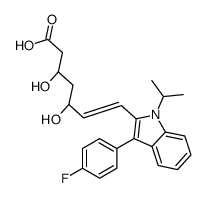 (E,3R,5R)-7-[3-(4-fluorophenyl)-1-propan-2-ylindol-2-yl]-3,5-dihydroxyhept-6-enoic acid结构式