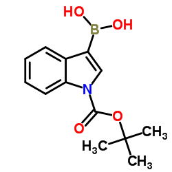 (1-(tert-Butoxycarbonyl)-1H-indol-3-yl)boronic acid structure