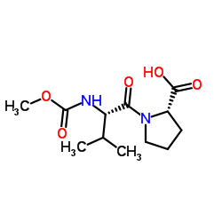 (S)-1-((S)-2-((甲氧基羰基)氨基)-3-甲基丁酰基)吡咯烷-2-羧酸结构式