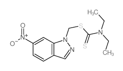Carbamic acid,diethyldithio-, (6-nitro-1H-indazol-1-yl)methyl ester (8CI)结构式