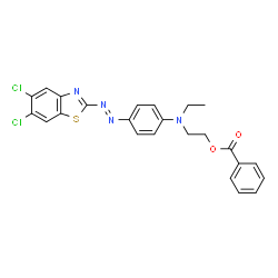 Ethanol, 2-[[4-[(5,6-dichloro-2-benzothiazolyl)azo]phenyl] ethylamino]-, benzoate(ester)结构式