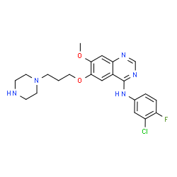 N-(3-chloro-4-fluorophenyl)-7-methoxy-6-(3-(piperazin-1-yl)propoxy)quinazolin-4-amine Structure