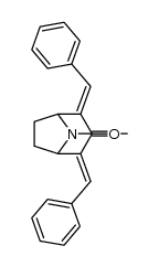 (2E,4E)-2,4-dibenzylidene-8-methyl-8-aza-bicyclo[3.2.1]octan-3-one结构式