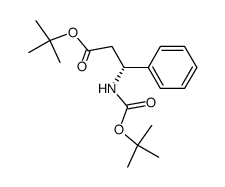 tert-butyl (R)-3-[N-(tert-butoxycarbonyl)amino]-3-phenylpropanoate结构式