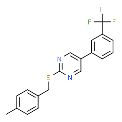 2-[(4-Methylbenzyl)sulfanyl]-5-[3-(trifluoromethyl)phenyl]pyrimidine结构式