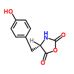 (4S)-4-[(4-Hydroxyphenyl)methyl]-2,5-oxazolidinedione Structure