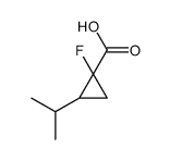 Cyclopropanecarboxylic acid, 1-fluoro-2-(1-methylethyl)- (9CI)结构式
