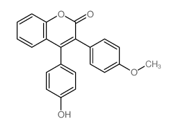 4-(4-hydroxyphenyl)-3-(4-methoxyphenyl)chromen-2-one Structure