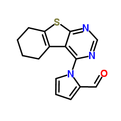 1-(5,6,7,8-Tetrahydro[1]benzothieno[2,3-d]pyrimidin-4-yl)-1H-pyrrole-2-carbaldehyde结构式