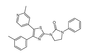 1-[4-(3-methylphenyl)-5-(2-methylpyridin-4-yl)-1,3-thiazol-2-yl]-3-phenylimidazolidin-2-one Structure