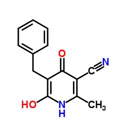 5-Benzyl-4-hydroxy-2-methyl-6-oxo-1,6-dihydropyridine-3-carbonitrile Structure