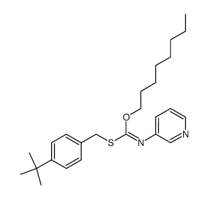 S-((4-(1,1-Dimethylethyl)phenyl)methyl) O-octyl 3-pyridinylcarbonimidothioate结构式