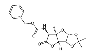 5-Benzyloxycarbonylamino-5-desoxy-1,2-O-isopropyliden-α-D-glucofuranurono-6,3-lacton Structure