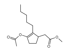 methyl [3-(acetyloxy)-2-pentylcyclopent-2-en-1-yl]acetate结构式
