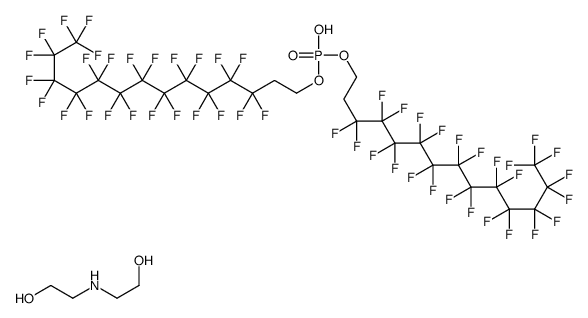 bis(2-hydroxyethyl)ammonium bis[3,3,4,4,5,5,6,6,7,7,8,8,9,9,10,10,11,11,12,12,13,13,14,14,14-pentacosafluorotetradecyl] phosphate结构式