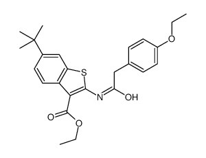 Benzo[b]thiophene-3-carboxylic acid, 6-(1,1-dimethylethyl)-2-[[(4-ethoxyphenyl)acetyl]amino]-, ethyl ester (9CI) picture